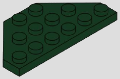 Symmetric wedge plate with 12 studs and 2 cut corners