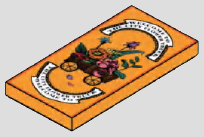 2 x 4 tile, smooth studless top; Orange illustrated cylindrical display poster · print-000015