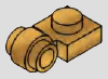 1 x 1 plate with horizontal clip · pearl-gold