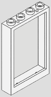 Rectangular 4-stud-wide window frame, 6-brick nominal height