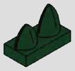 1 x 2 plate with 2 unequal pointed spikes