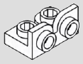 L bracket with 2 base studs and 2 upright side studs