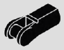 Fork-ended mechanical connector with cylindrical socket · black