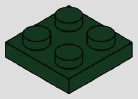 2 x 2 plate, 4 top studs