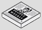 2 x 2 tile, smooth studless top; Press Weekly newspaper, white/black · print-000001