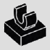 1 x 1 plate with upright clip · black