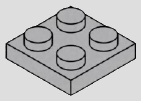 2 x 2 plate, 4 top studs