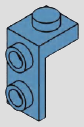 Inverted L bracket, upper 1-stud foot and 2-stud upright