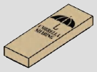 1 x 3 tile, smooth studless top; Tan vertical news/advertisement label