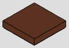 2 x 2 tile, smooth studless top · reddish-brown