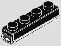Supplied 4-stud light bar with end connector · black