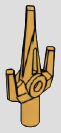 Three-point crown/roof finial with stem