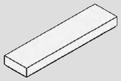 1 x 4 tile, smooth studless top · white