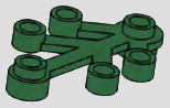 Flat branched plant element with 6 hollow attachment positions · dark-green