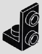 L bracket, lower 1-stud foot and 2-stud upright