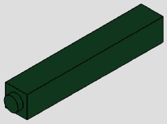 1 x 1 x 5 brick, 1 top studs · dark-green