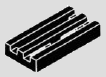 1 x 2 grille tile, three longitudinal ribs