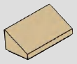 Low 1 x 2 sloped tile, smooth sloping face · tan